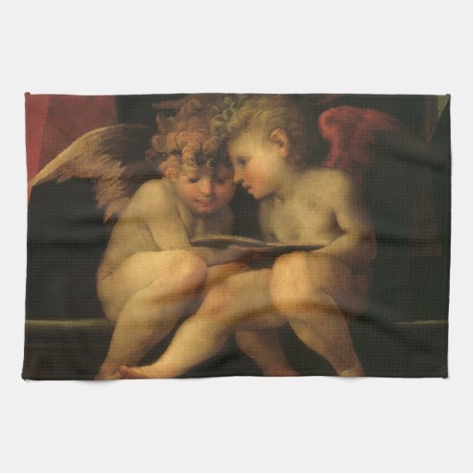 Twee cherubijnen lezend door Rosso Fiorentino, eng Theedoek (Horizontaal)
