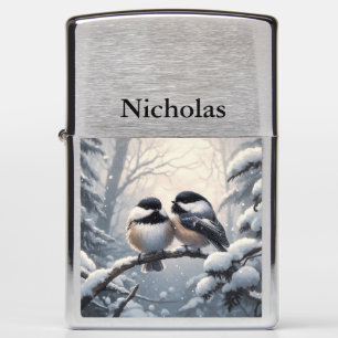 Twee Chickadee Vogels Wildlife Natuur Kunst