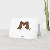 Twee Chocolade Labradors met Hart Dank U Bedankkaart (Achterkant)
