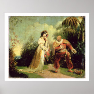 Twee cijfers in het Turkse kostuum in een oostelij Poster