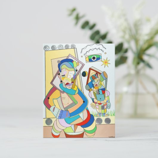 "Twee cijfers: O en Ru" door Ruchell Alexander Briefkaart (Staand voorkant)