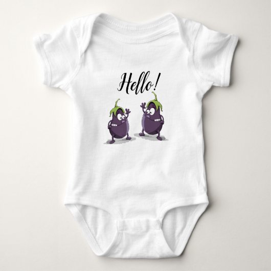Twee Clipart Eggplant Baby T-Shirt (Voorkant)