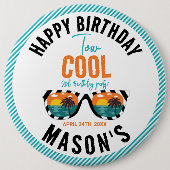 Twee Cool Boy 2e Verjaardagsfeestje Ronde Button 6,0 Cm (Voorkant)
