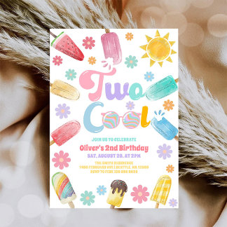 Twee Cool Ijsje Verjaardagsuitnodiging Kaart