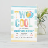 Twee Cool Pool Party Beach 2e Verjaardagsfeestje Kaart (Staand voorkant)