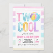 Twee Cool Pool Party Beach 2e Verjaardagsfeestje Kaart (Voorkant)