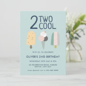 Twee Cool Uitnodiging Verjaardagsfeest Tweede Verj (Staand voorkant)