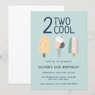 Twee Cool Uitnodiging Verjaardagsfeest Tweede Verj