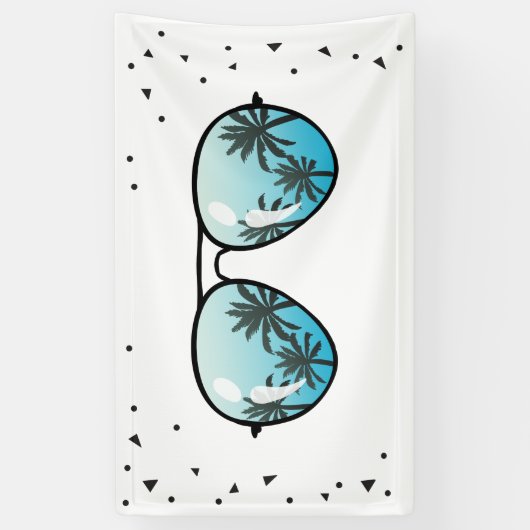 Twee Cool Zonnebril Confetti Boy Verjaardagsbanner Spandoek (Verticaal)