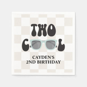 Twee Cool Zonnebrillen en Checker 2e Verjaardag Servet
