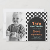 Twee coole foto skateboarden uitnodiging (Voorkant)