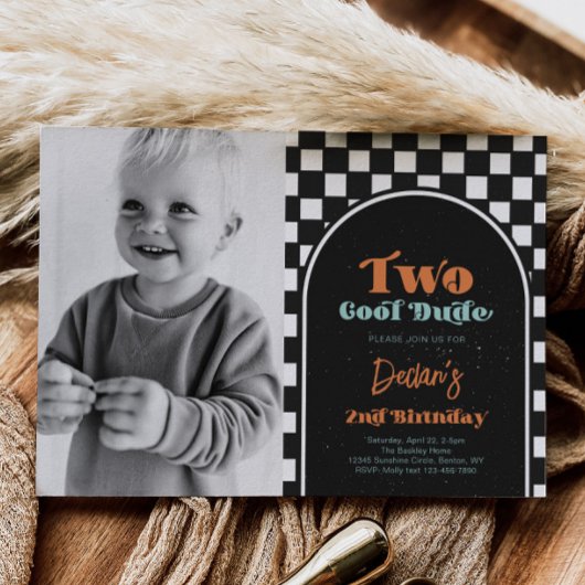 Twee coole foto skateboarden uitnodiging