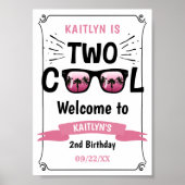 Twee Coole Meisjes 2e Verjaardag Welkomstbord Poster (Voorkant)