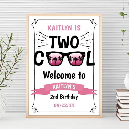 Twee Coole Meisjes 2e Verjaardag Welkomstbord Poster