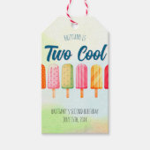 Twee coole Schattigee Popsicles Tweede Verjaardag Cadeaulabel (Voorkant)