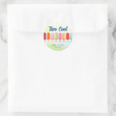 Twee coole Schattigee Popsicles Tweede Verjaardag Ronde Sticker (Tas)