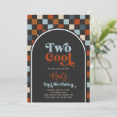 Twee coole tweede verjaardag uitnodiging | Skatebo (Staand voorkant)