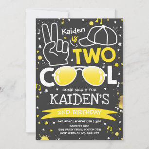 Twee coole verjaardagsfeestje ik ben twee coole 2e kaart