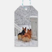 Twee Corgis in de winter Cadeaulabel (Voorkant)