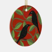 Twee Crows-versiering Keramisch Ornament (Rechts)