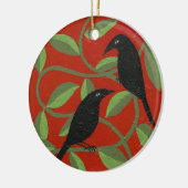 Twee Crows-versiering Keramisch Ornament (Links)