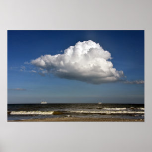 Twee cruiseschepen onder een enorme wolk, Florida Poster