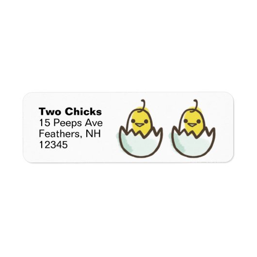 Twee Cute Baby Chicks Return Address Labels (Voorkant)