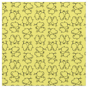 Twee Cute Birds Baby Chicken CUSTOM BG COLOR Stof