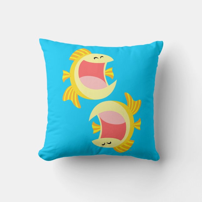 Twee Cute Cartoon Fish Pillow Kussen (Voorkant)