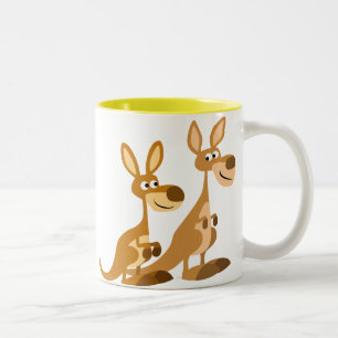 Twee Cute Cartoon Kangaroos Mok