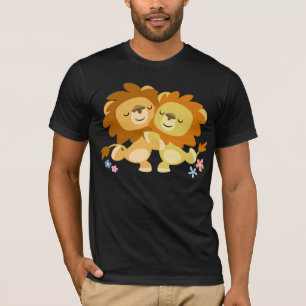 Twee Cute Cartoon Lions Tango T-Shirt