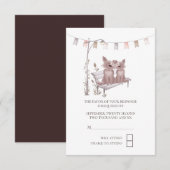 Twee Cute Dogs op Park Bench RSVP Weddenschap (Voorkant / Achterkant)