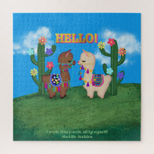 Twee Cute Llamas   U personaliseert Kinderen Legpuzzel