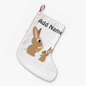Twee Cute Rabbits delen een wortel Kleine Kerstsok (Voorkant (Hangend))