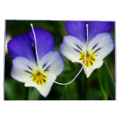 Twee Cute Viola Flowers Gift Bag Groot Cadeauzakje (Achterkant)