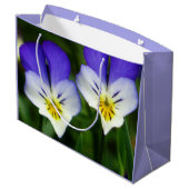 Twee Cute Viola Flowers Gift Bag Groot Cadeauzakje (Achterkant Gekanteld)