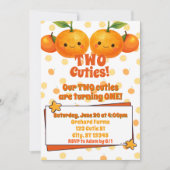 Twee Cuties tweeling sinaasappel verjaardag Kaart (Voorkant)