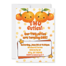 Twee Cuties tweeling sinaasappel verjaardag