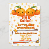 Twee Cuties tweeling sinaasappel verjaardag Kaart (Voorkant / Achterkant)