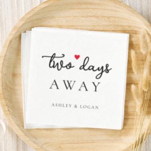 Twee dagen weg bruiloft repetitie diner servet