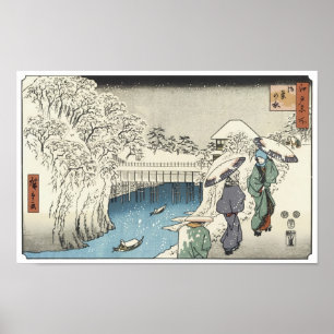 Twee dames converseren, Hiroshige, 1853 Poster