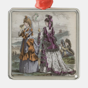 Twee dames metalen ornament