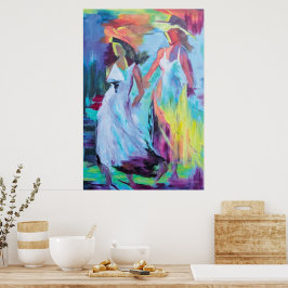 Twee dames schilderen poster