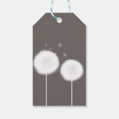 Twee Dandelions Taupe Rustic-landen Cadeaulabel (Achterkant)