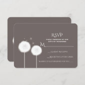 Twee Dandelions Taupe Rustic Wedding RSVP (Voorkant / Achterkant)