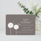 Twee Dandelions Taupe Rustic Wedding RSVP (Staand voorkant)