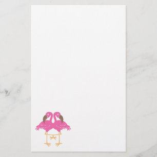 Twee dansende flamingos briefpapier