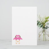 Twee dansende flamingos briefpapier (Staand voorkant)