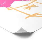 Twee dansende flamingos poster (Hoek)