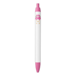 Twee dansende flamingos zwarte inkt pen